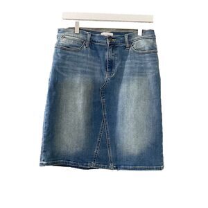Lila Ryan Denim Jean Midi Skirt Women's size 31 Blue pockets